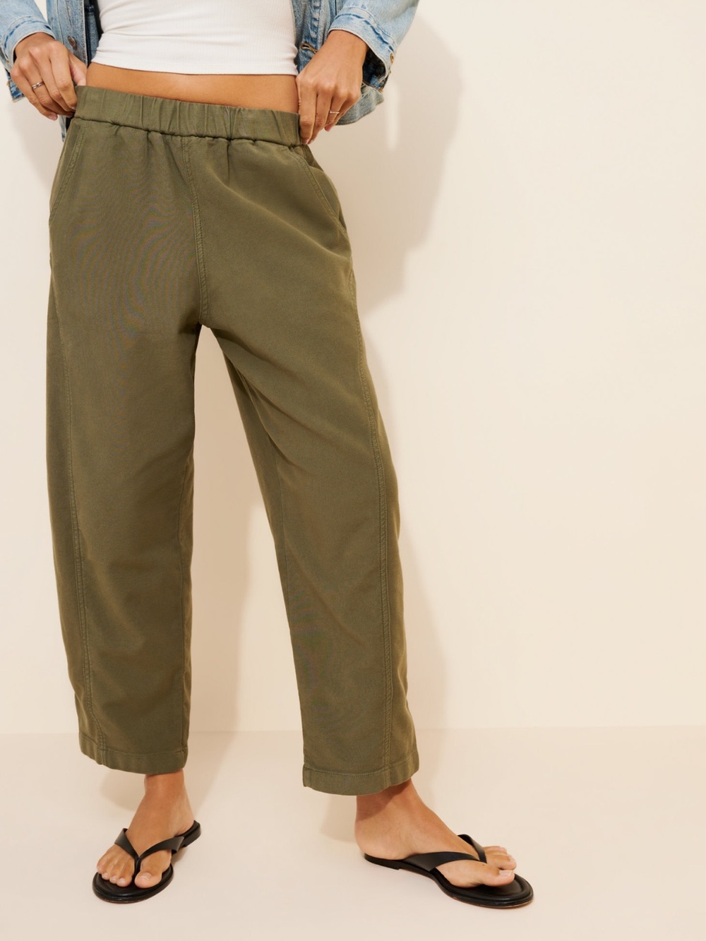 Marine Layer green barrel pants MD - Picture 2 of 9